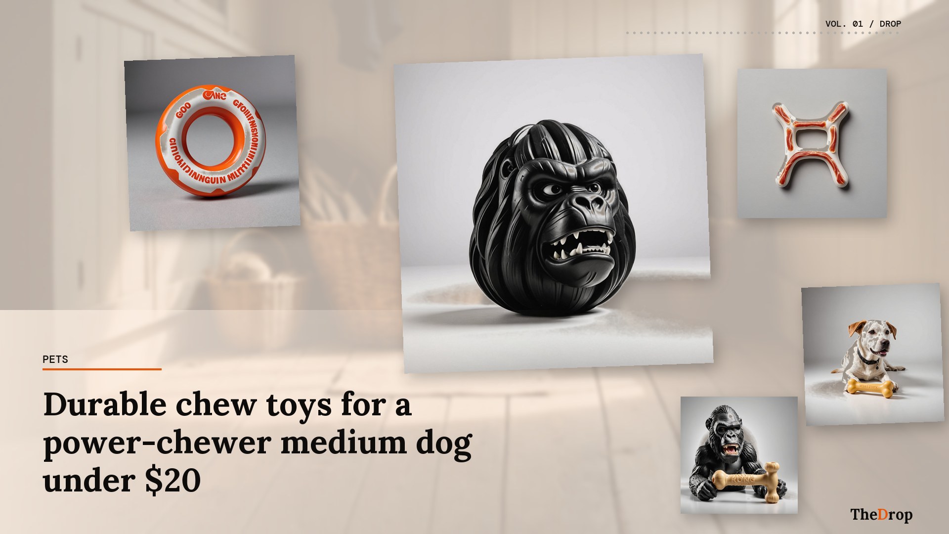 Durable chew toys for a power-chewer medium dog under $20