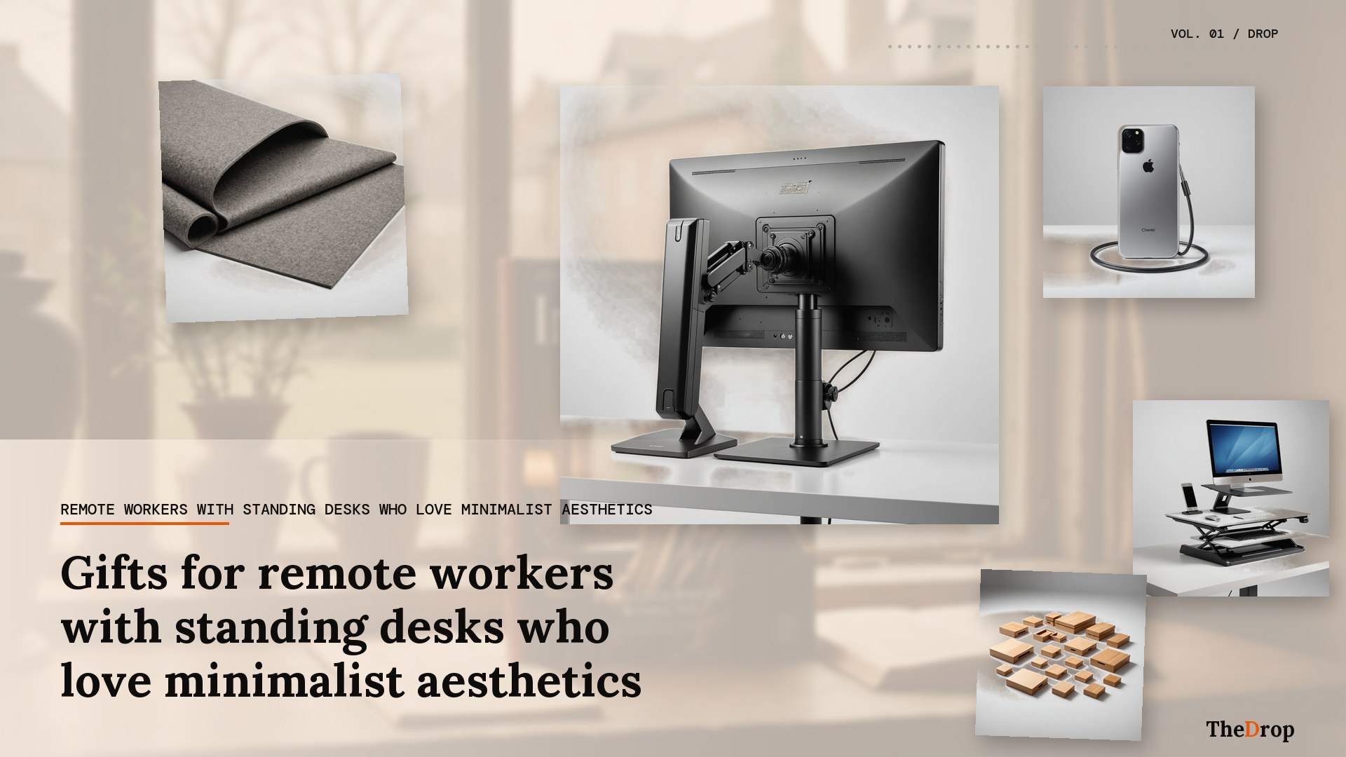 Gifts for remote workers with standing desks who love minimalist aesthetics