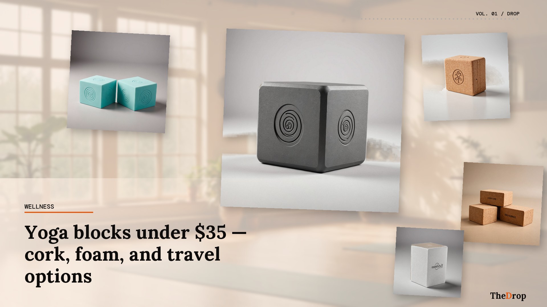Yoga blocks under $35 — cork, foam, and travel options