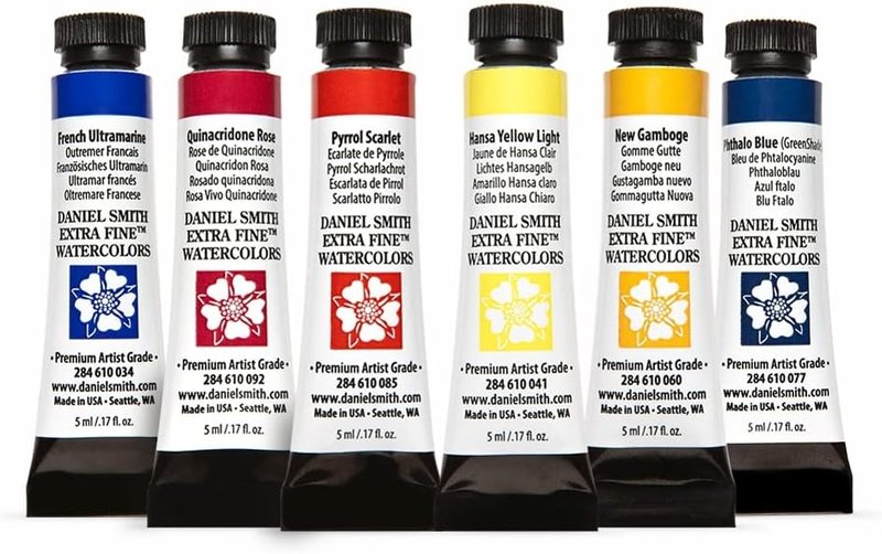 Daniel Smith Extra Fine Essentials Introductory Watercolor Set (6 Tubes, 5ml)
