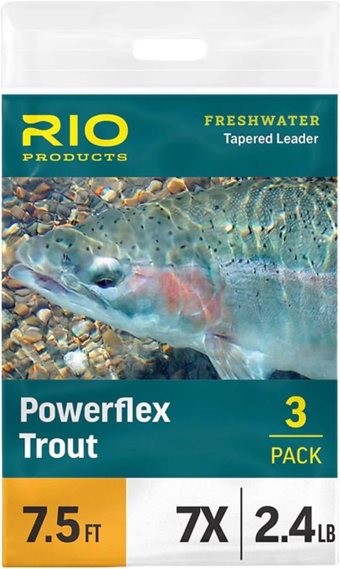 Rio Powerflex Trout Tapered Leader (9 ft, 5X) — 3-Pack