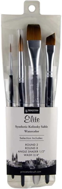 Princeton Aqua Elite Synthetic Kolinsky Watercolor Brush Set (4-Brush)