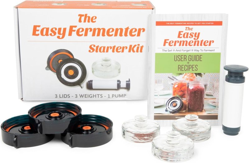Easy Fermenter Wide Mouth Lid Kit (3 Lids + 3 Weights + Pump)