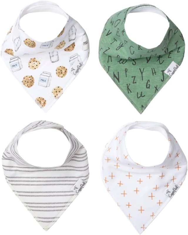 Copper Pearl Baby Bandana Drool Bibs (4-Pack, Cotton)