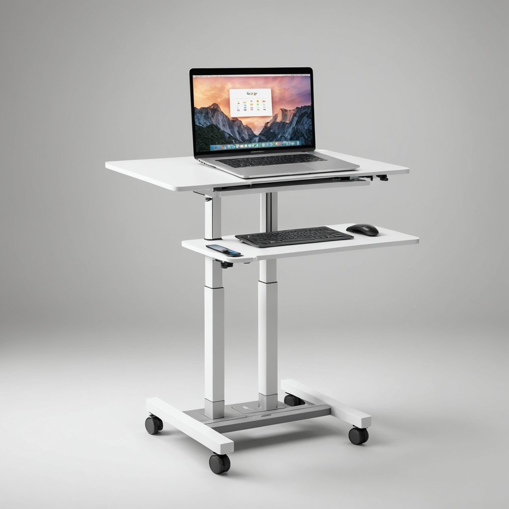 Fenge Mobile Standing Desk — Height-Adjustable Rolling Laptop Cart