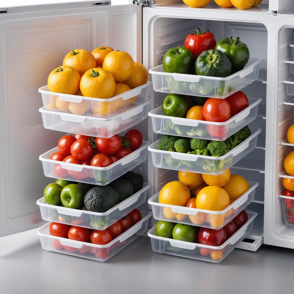Vtopmart Refrigerator Organizer Bins — 8-piece clear stackable set