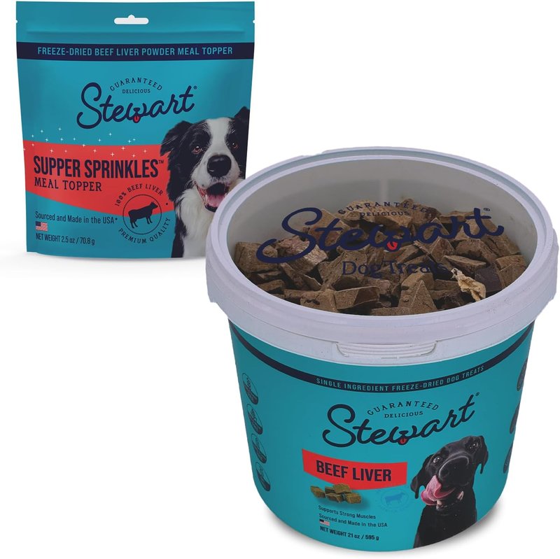 Stewart Pro-Treat Freeze-Dried Beef Liver (14 oz Resealable Tub)