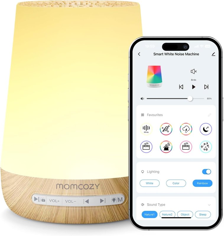 Momcozy White Noise Sound Machine with Night Light