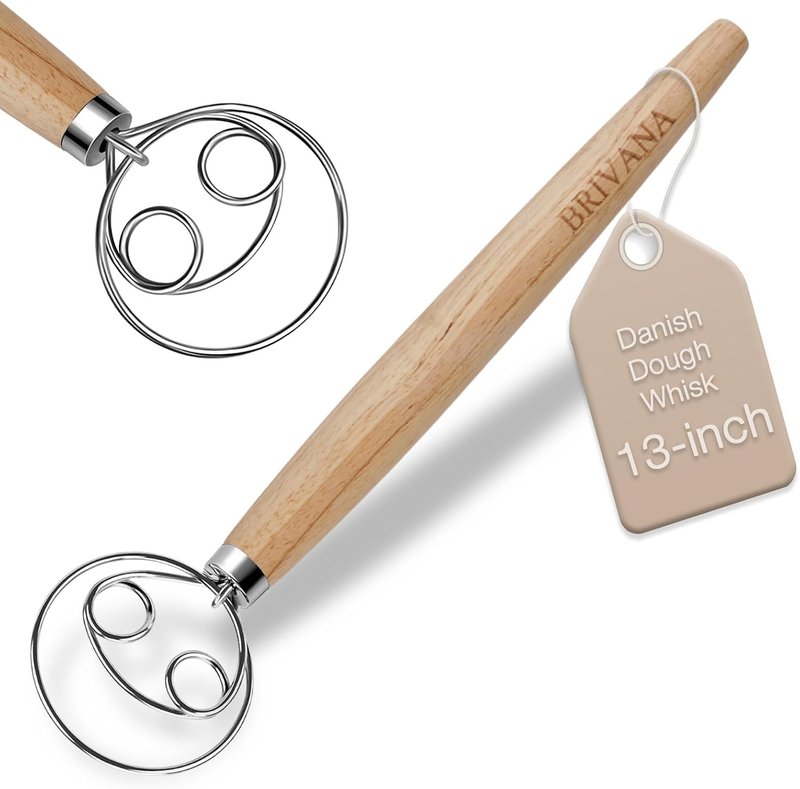 Danish Dough Whisk, Stainless Steel, 13-inch